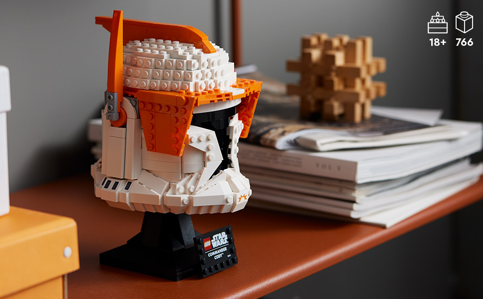 LEGO-Star-Wars-Clone-Commander-Cody-Helmet-75350-Building-Kit-for-Adults-Collectible-Brick-Built-Mem-lrm75350
